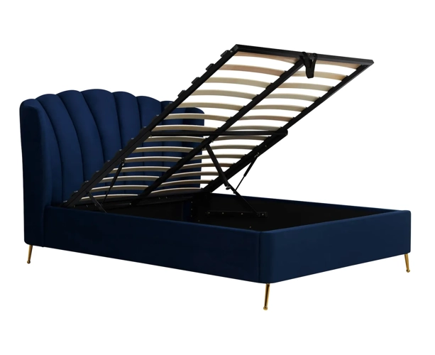 Como Blue Ottoman Bed Frame